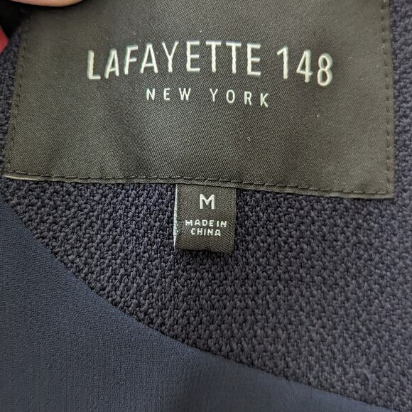 Lafayette Navy Blue Vest Waterfall Front Cardigan Viscose Semi Sheer Back Panel - Picture 7 of 10